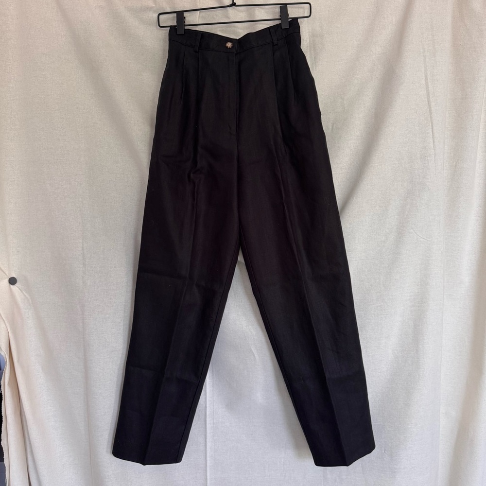 vintage talbots linen high waisted trousers size 4p